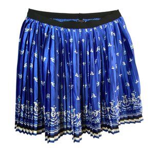 Lane Bryant Blue‎ Paisley Pleated Plus Size 28 Skirt Whimsical Bohemian